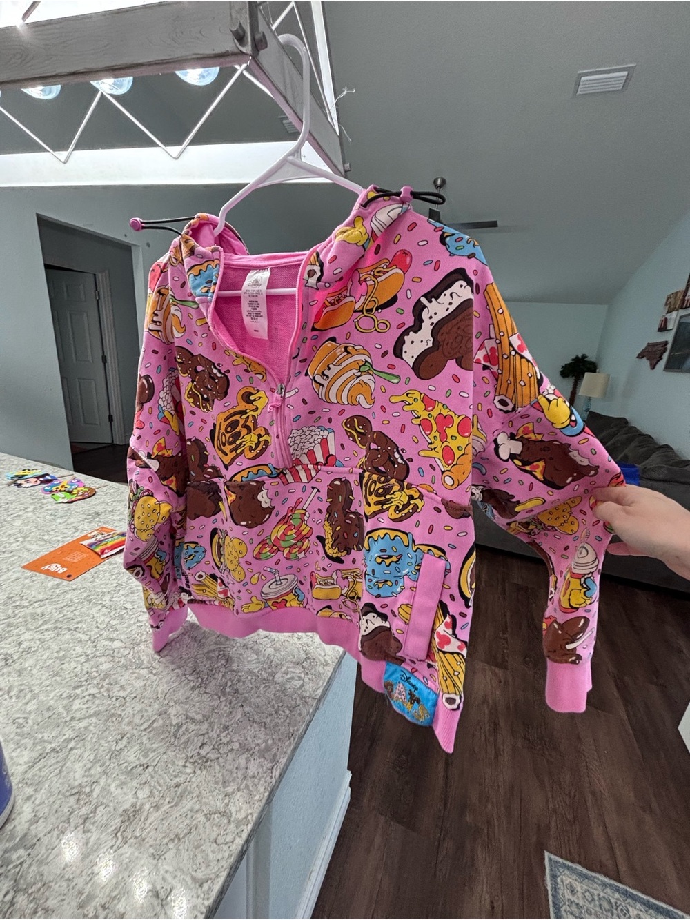 Disney Parks snack/food print zip-up hoodie